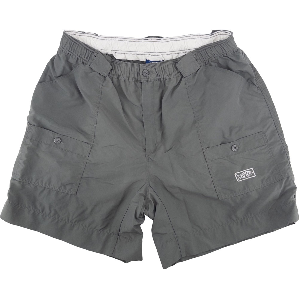 AFTCO Mens 40 Original Fishing Shorts Gray Nylon Pliers Pocket Utility Gorpcore